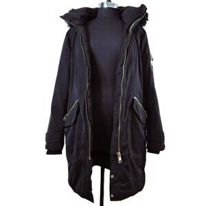 Calvin Klein Performance Down Winter Parka Coat Sz XL Puffer Fitted Long Hooded